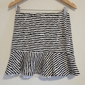 Bec & Bridge Black And White Striped Mini Skirt